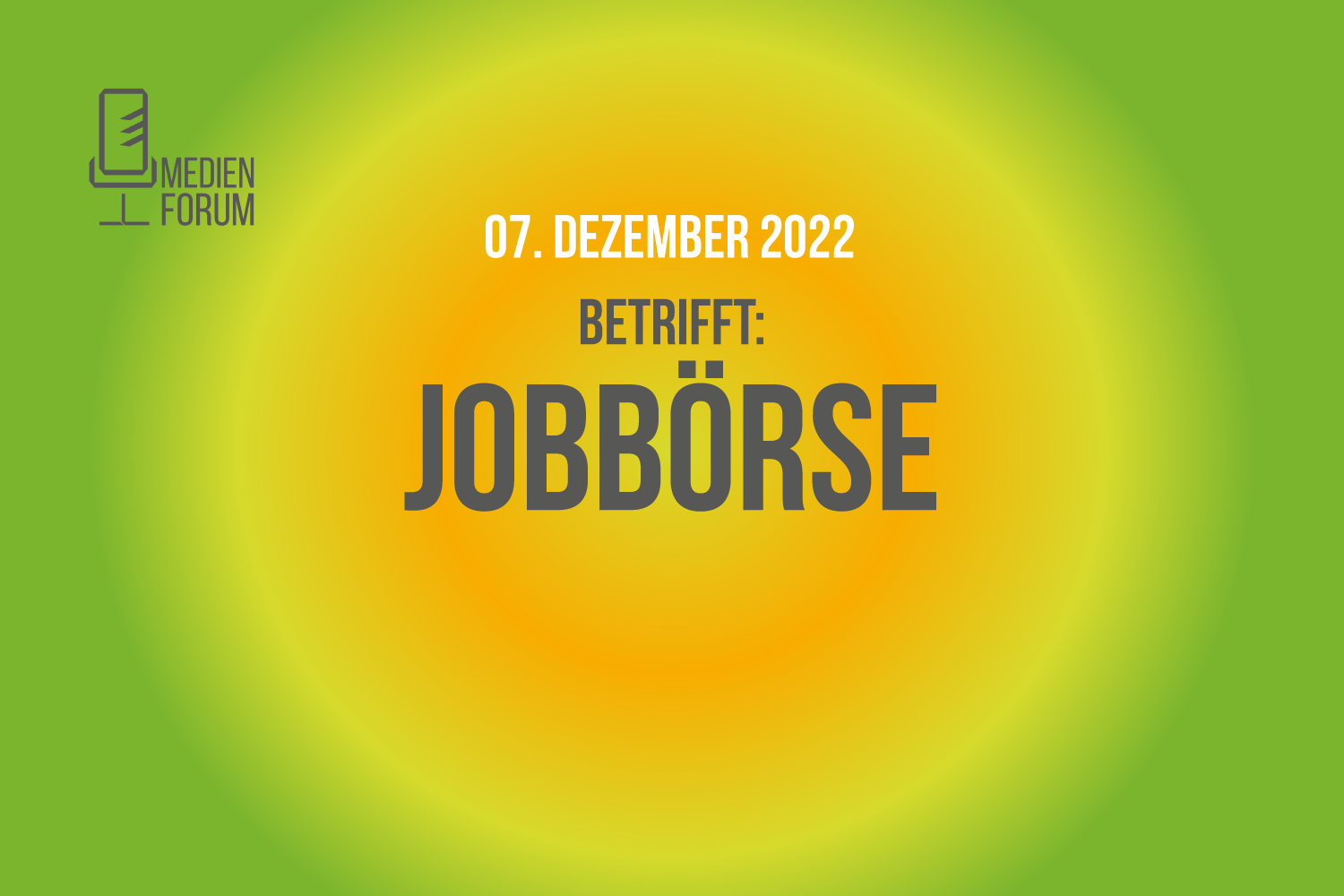 Im Rahmen des Medienforums 2022 findet eine Jobbörse mit Unternehmen aus der Region statt.