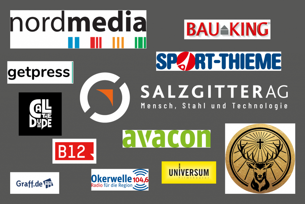 Logos der Sponsoren des Ostfalia Medienforums 2022.